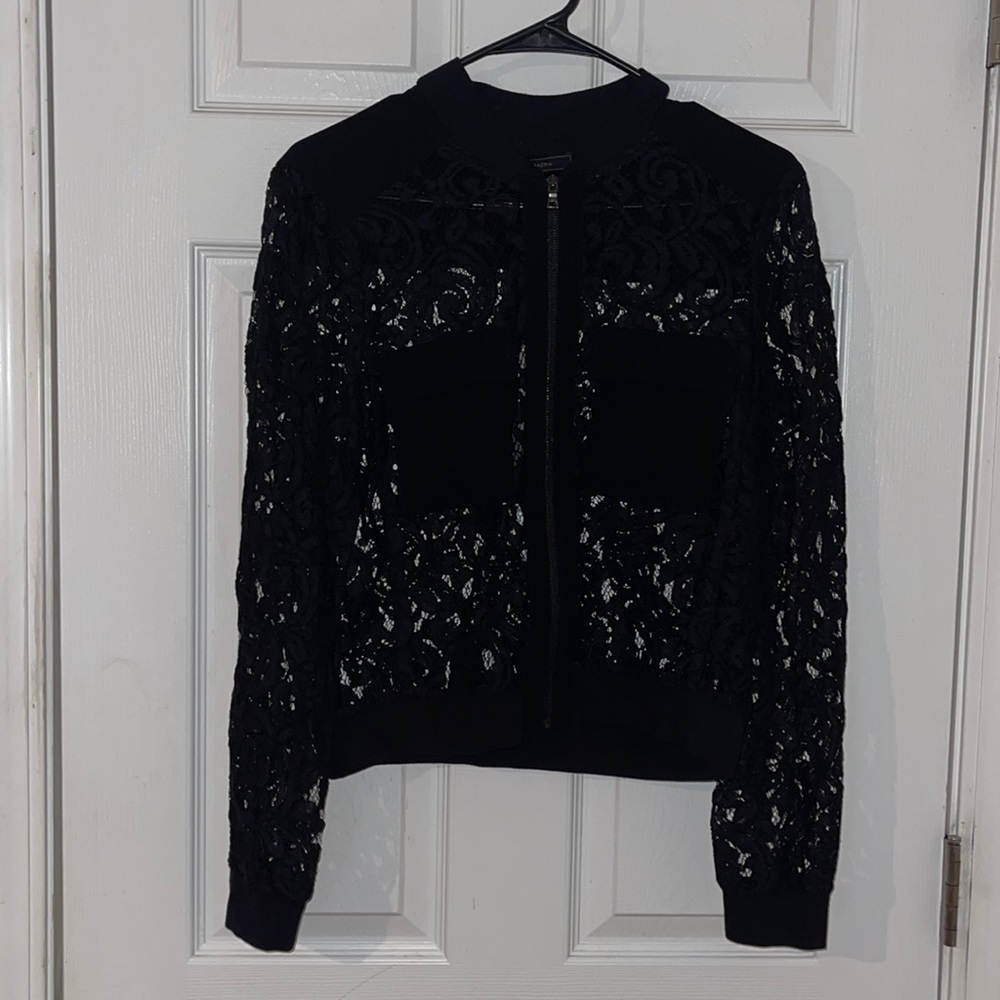 BCBG MAXAZRIA Black Nicolle Lace Jacket